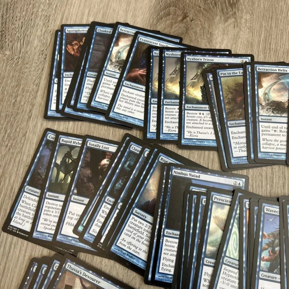 Magic The Gathering Deckmaster Card Lot of 225+ Mixed Blue Cards 2014 Wizards